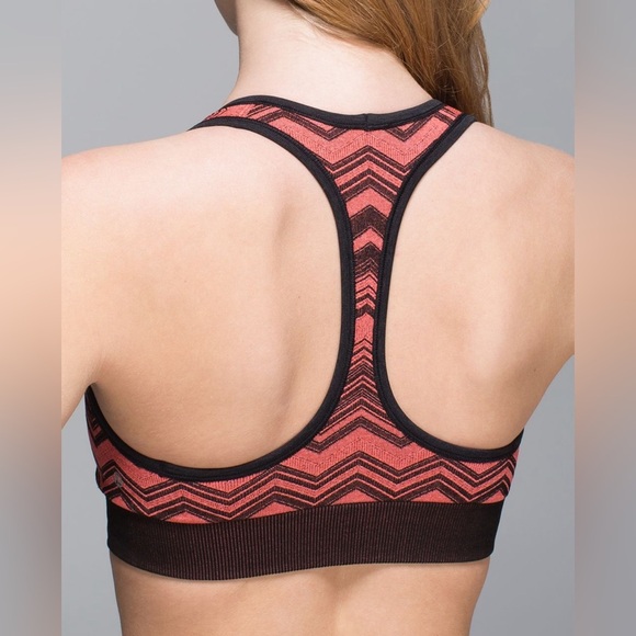 Lululemon Ebb & Flow Racerback Bra Reversible Heathered Electric Coral Size 4 - Picture 4 of 12
